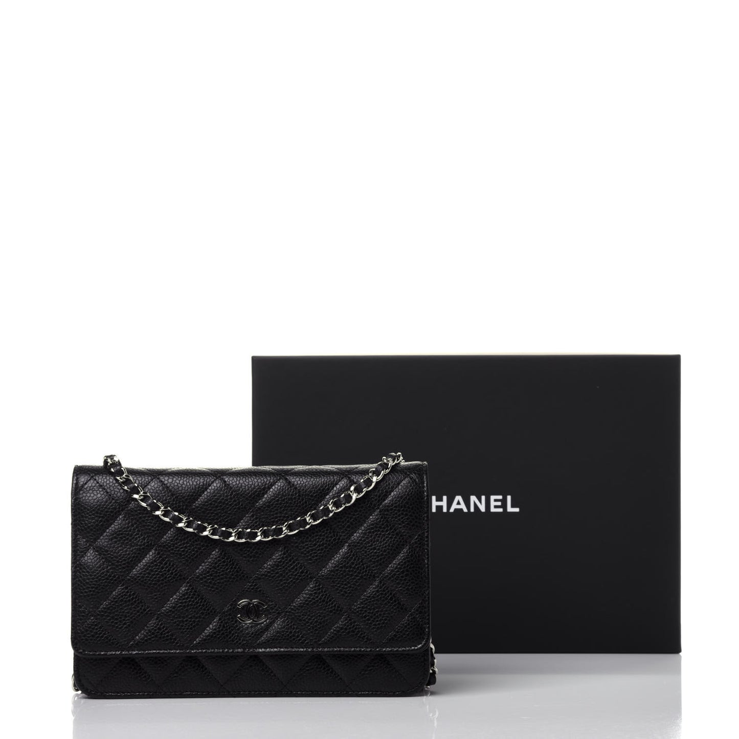 Caviar Quilted Wallet On Chain WOC Black