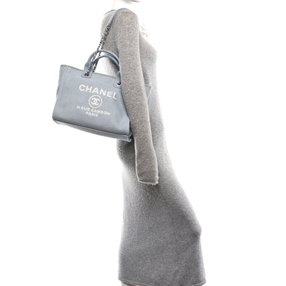 Chanel Mixed Fibers Small Deauville Tote Light Blue 2 of 12
