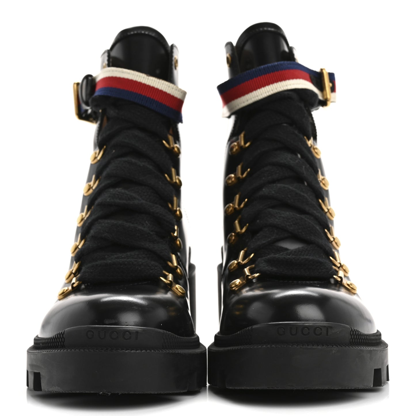 Calfskin Sylvie Web Womens Lace Up Combat Boots 38 Black