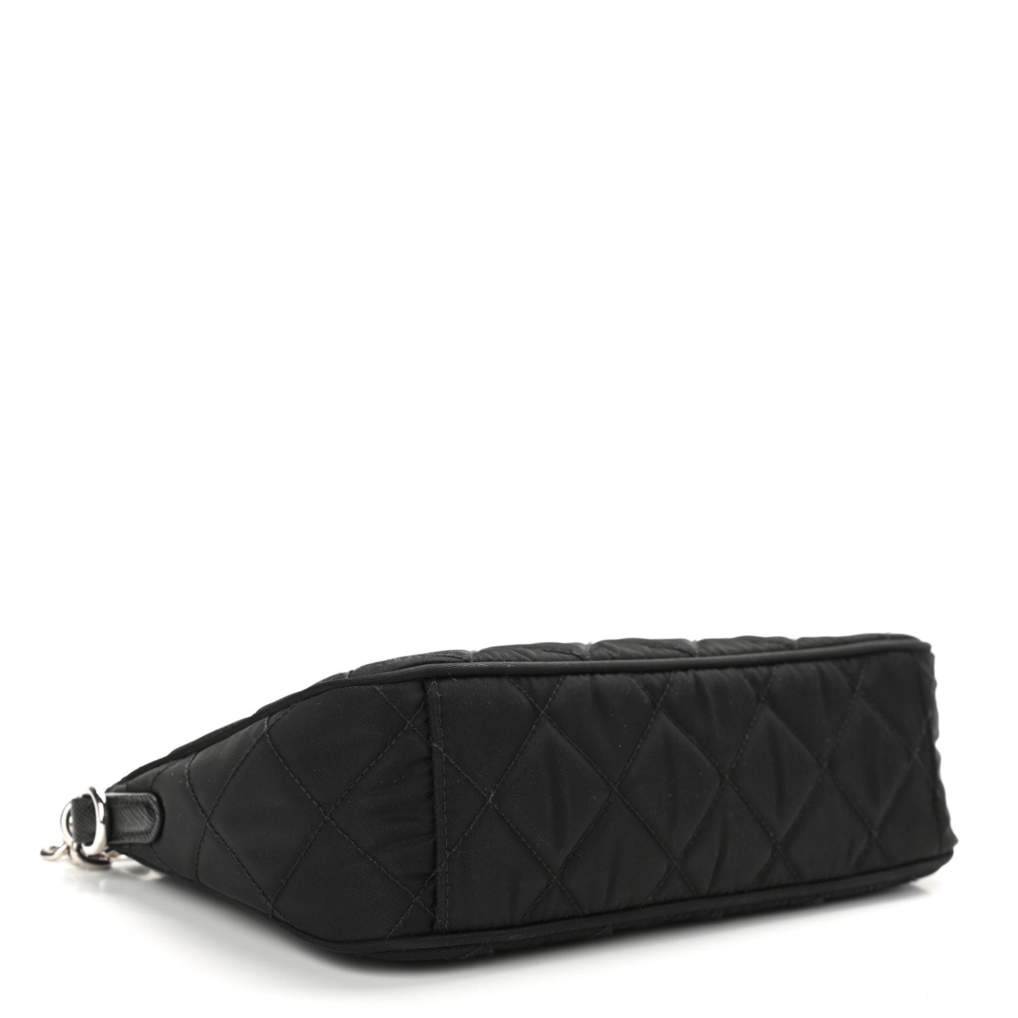 Nylon Tessuto Impuntu Quilted Crossbody Bag Black