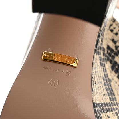 Gucci Calfskin Snakeskin Print Horsebit 40/135mm Platform Sandals 40 Beige Avana 8 of 10