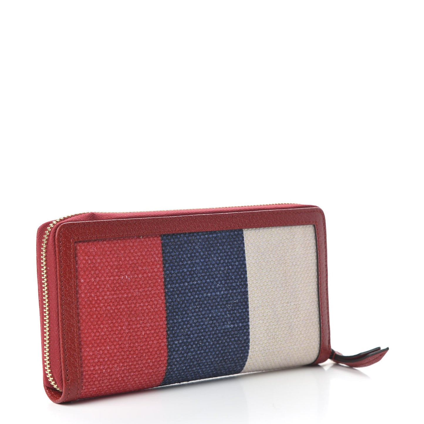 Canvas Sylvie Stripe Logo Zip Around Wallet Mystic White Hibiscus Red Maritime
