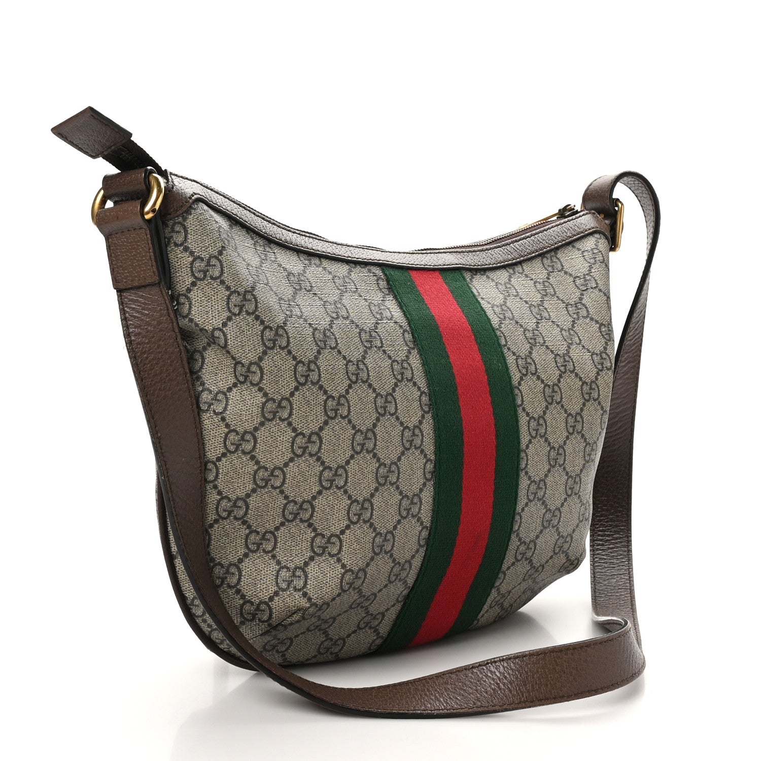 Gucci GG Supreme Monogram Web Small Ophidia Half Moon Hobo Brown 3 of 10