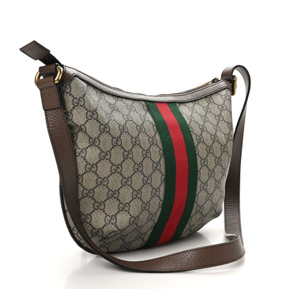 Gucci GG Supreme Monogram Web Small Ophidia Half Moon Hobo Brown 3 of 10