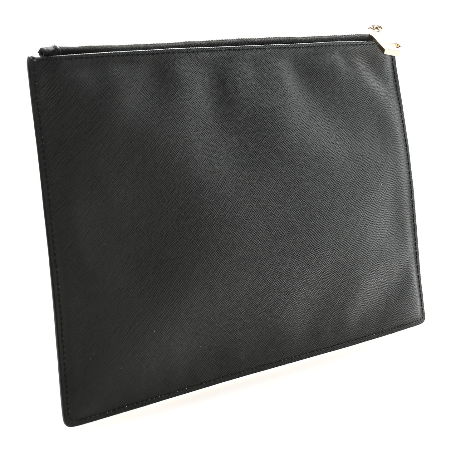Texutured Coated Canvas Rottweiler Print Medium Cosmetic Pouch Black