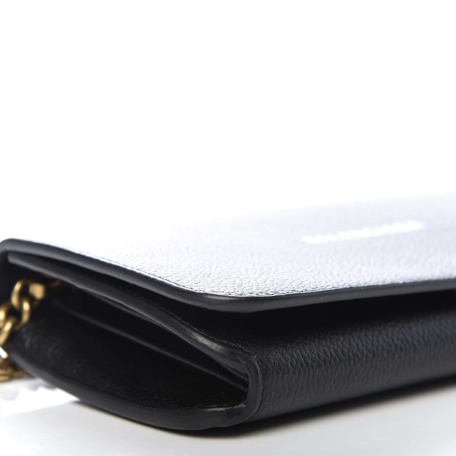 Balenciaga Grained Calfskin Logo Cash Continental Wallet on Chain Black White 6 of 9