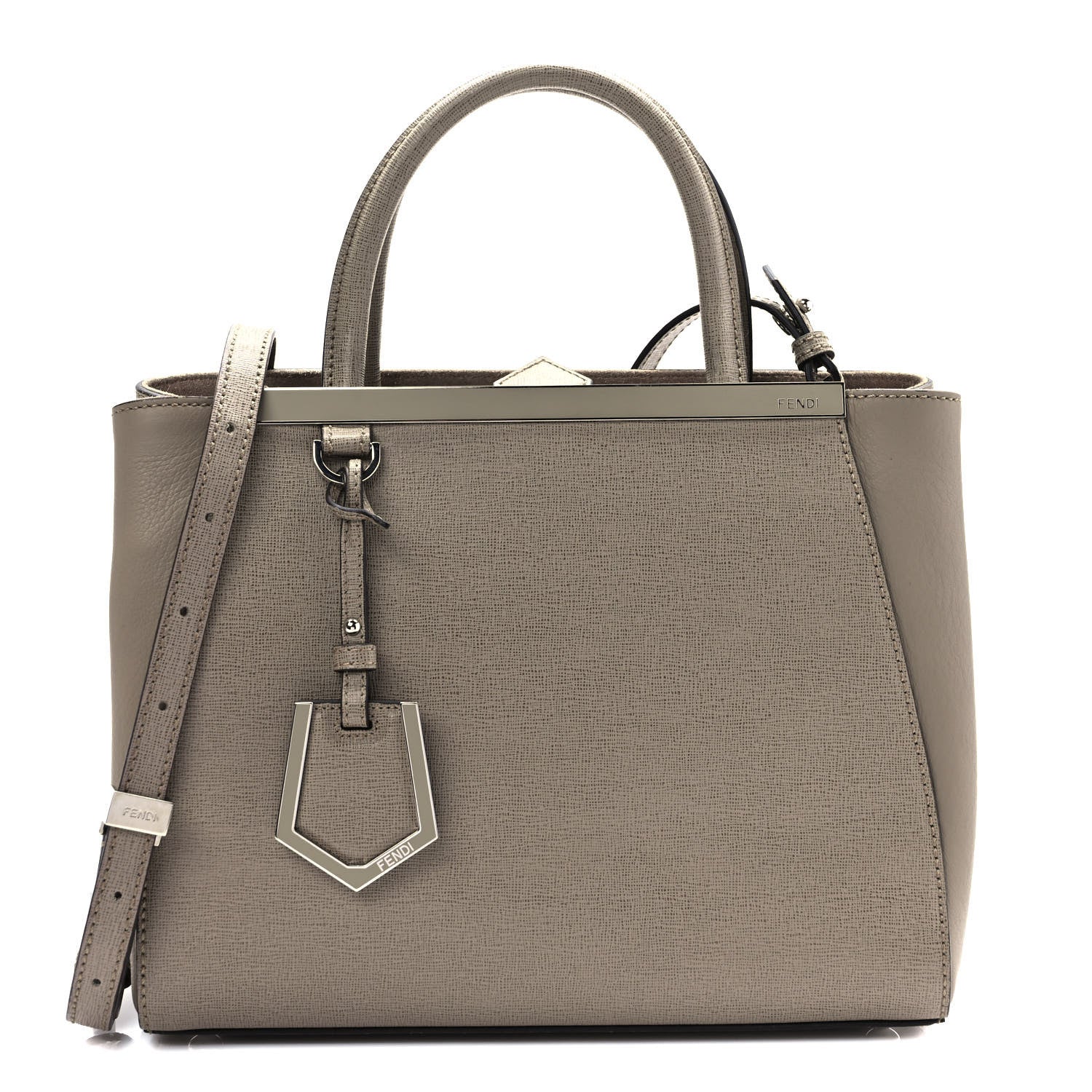 Fendi Vitello Elite Flamingo Petite 2Jours Tote Seppia 1 of 11