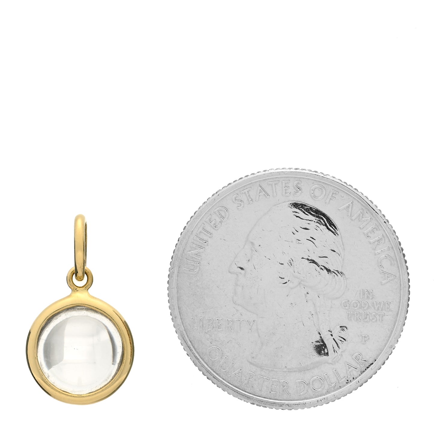 18K Yellow Gold Rock Crystal Quartz Paloma Picasso Dot Charm