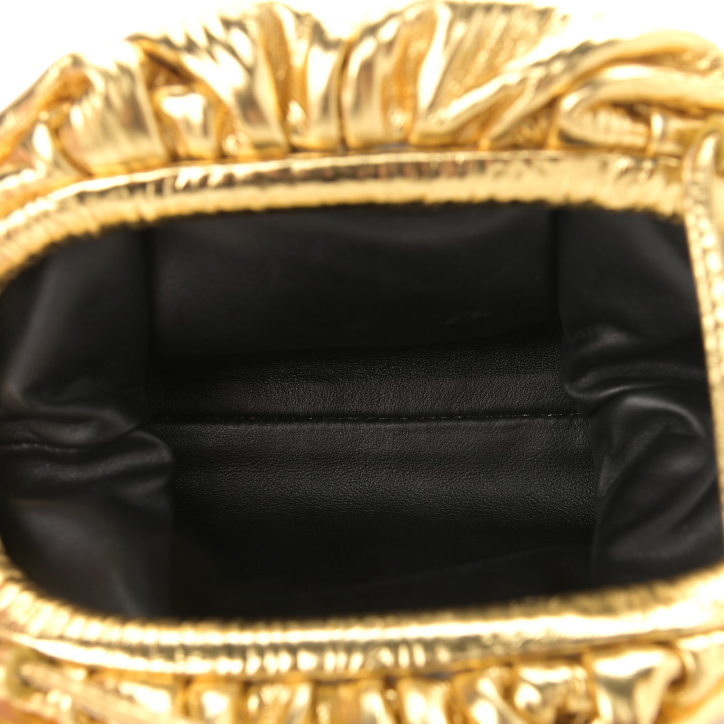 Metallic Bark Calfskin The Mini Pouch Gold