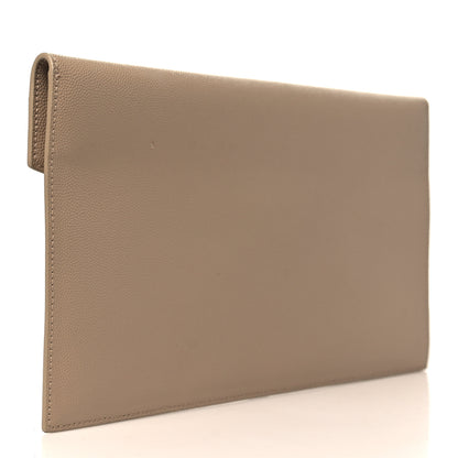 Saint Laurent Grain De Poudre Uptown Pouch Dark Beige 3 of 7