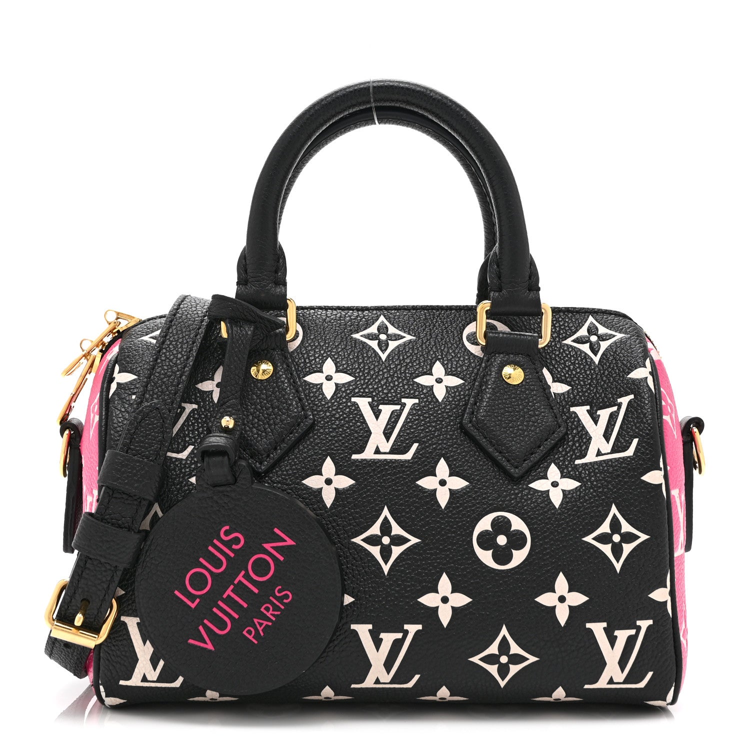 Louis Vuitton Empreinte Monogram Spring in the City Speedy Bandouliere 20 Black White Pink 1 of 9