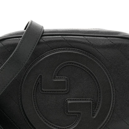 Gucci Sakai Be Green Calfskin Diagonal Stitched Small Blondie Shoulder Bag Black 8 of 10