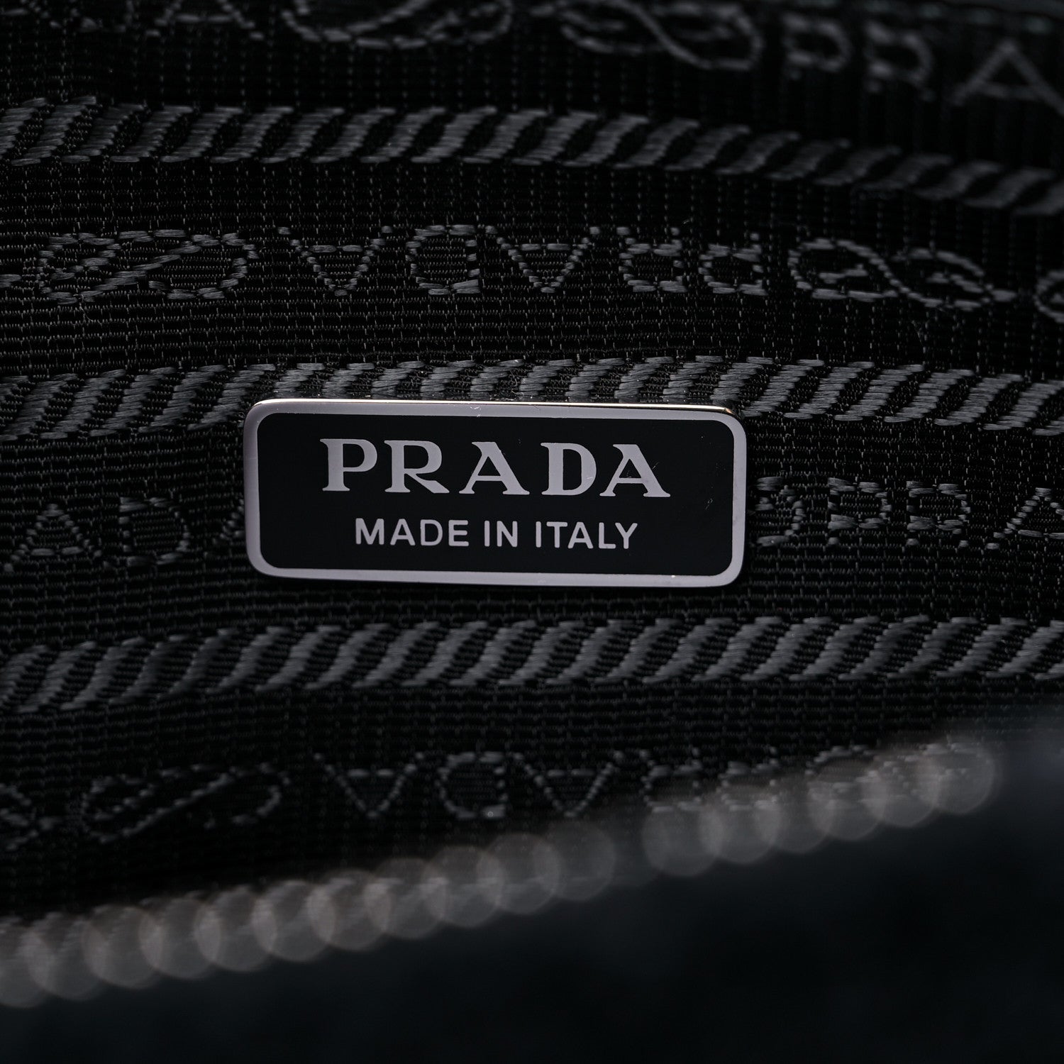 Prada Terry Cloth Triangle Pouch Bag Black White 6 of 9