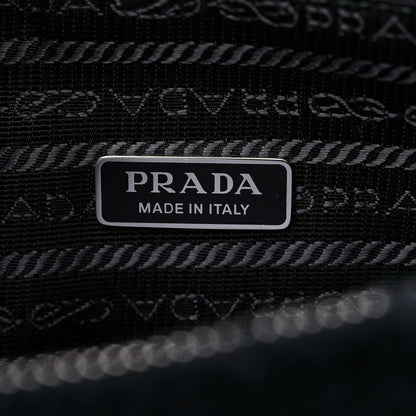 Prada Terry Cloth Triangle Pouch Bag Black White 6 of 9