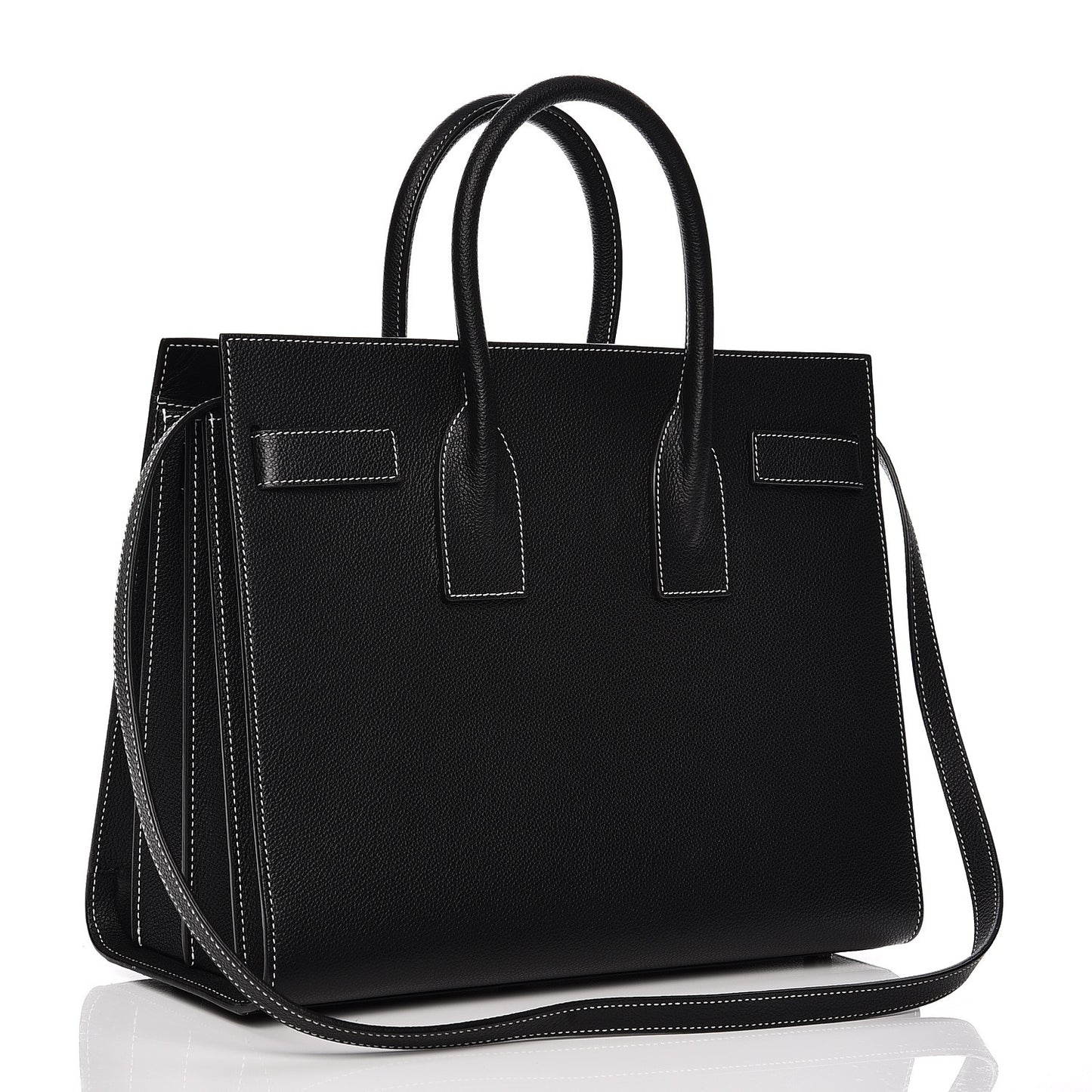 Grained Calfskin Small Sac De Jour Black