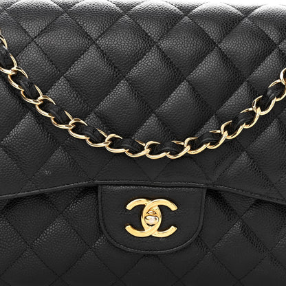 Chanel Caviar Quilted Jumbo Double Flap Black 7 of 12