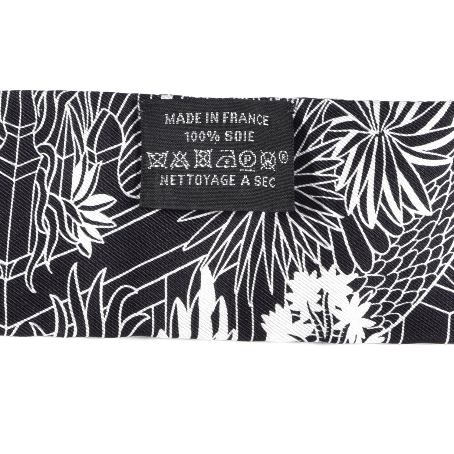 Hermes Silk Animapolis Twilly Black White 4 of 4