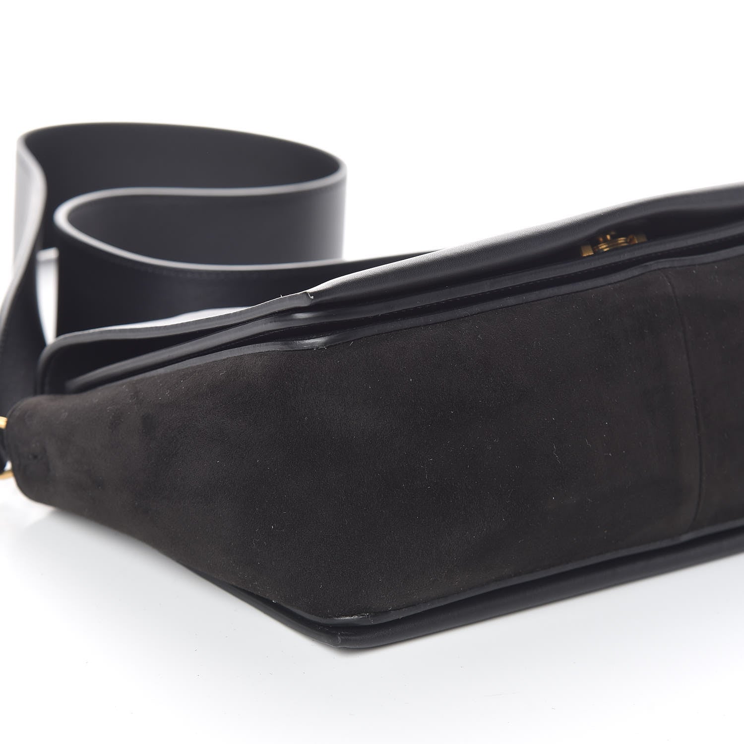 Celine Suede Calfskin Medium Frame Shoulder Bag Black 8 of 9