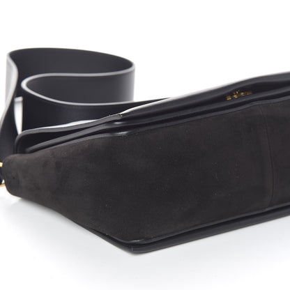 Celine Suede Calfskin Medium Frame Shoulder Bag Black 8 of 9
