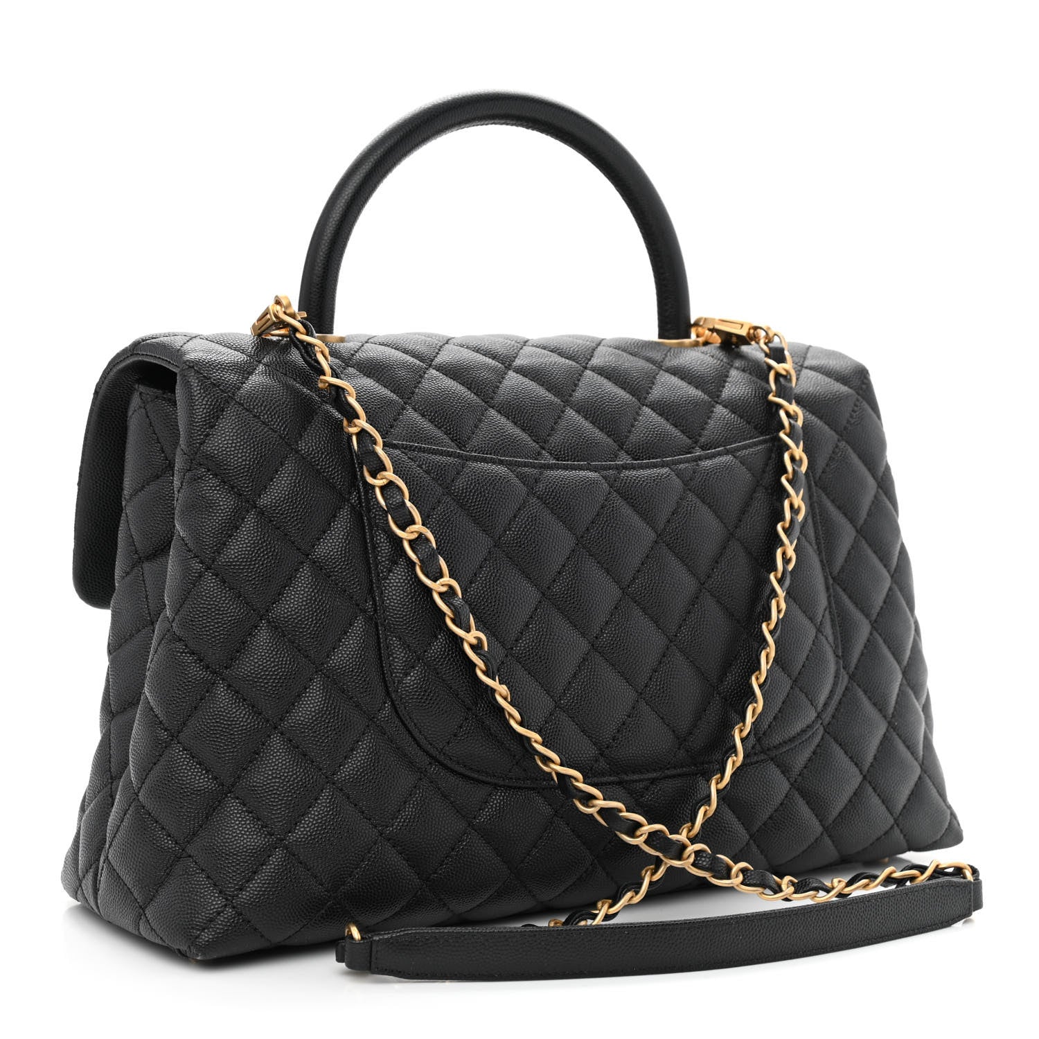 Chanel Caviar Quilted Medium Coco Handle Flap Black 2 of 10