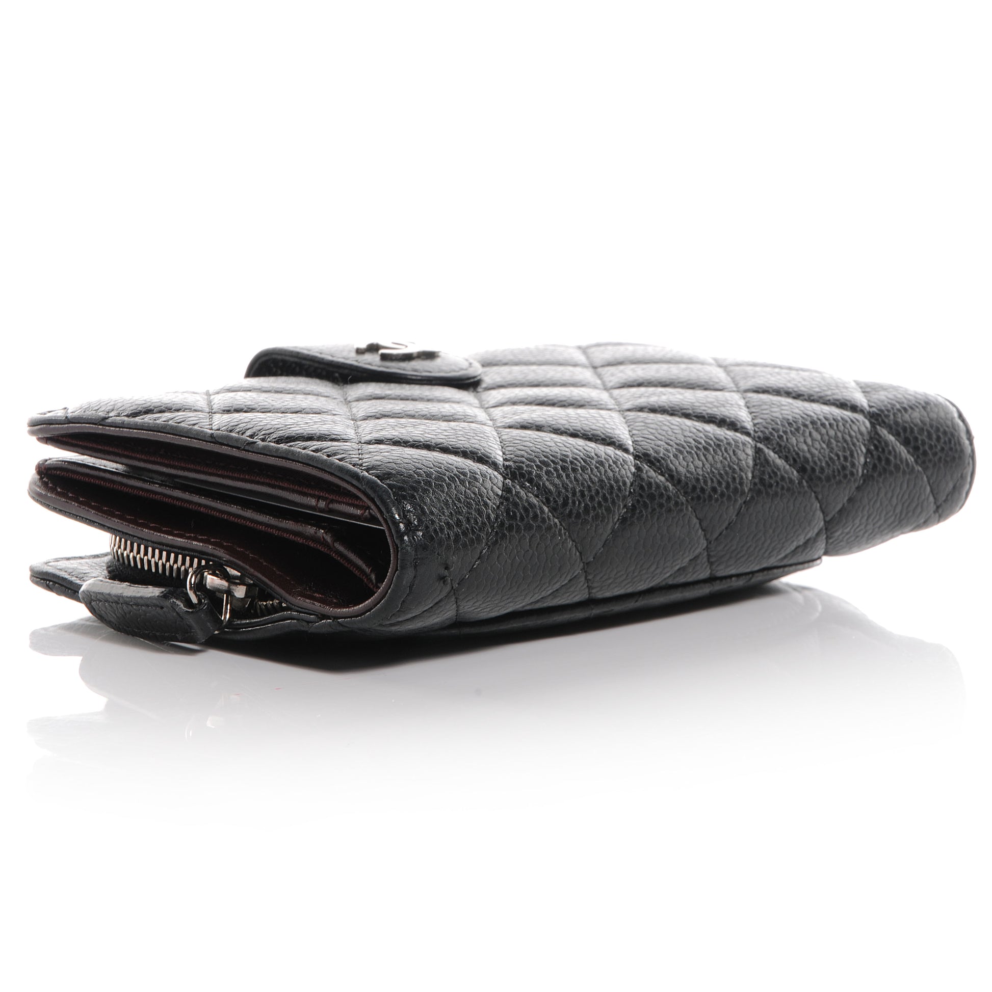 Chanel Caviar Quilted Zip Pocket Wallet Black 4 of 9