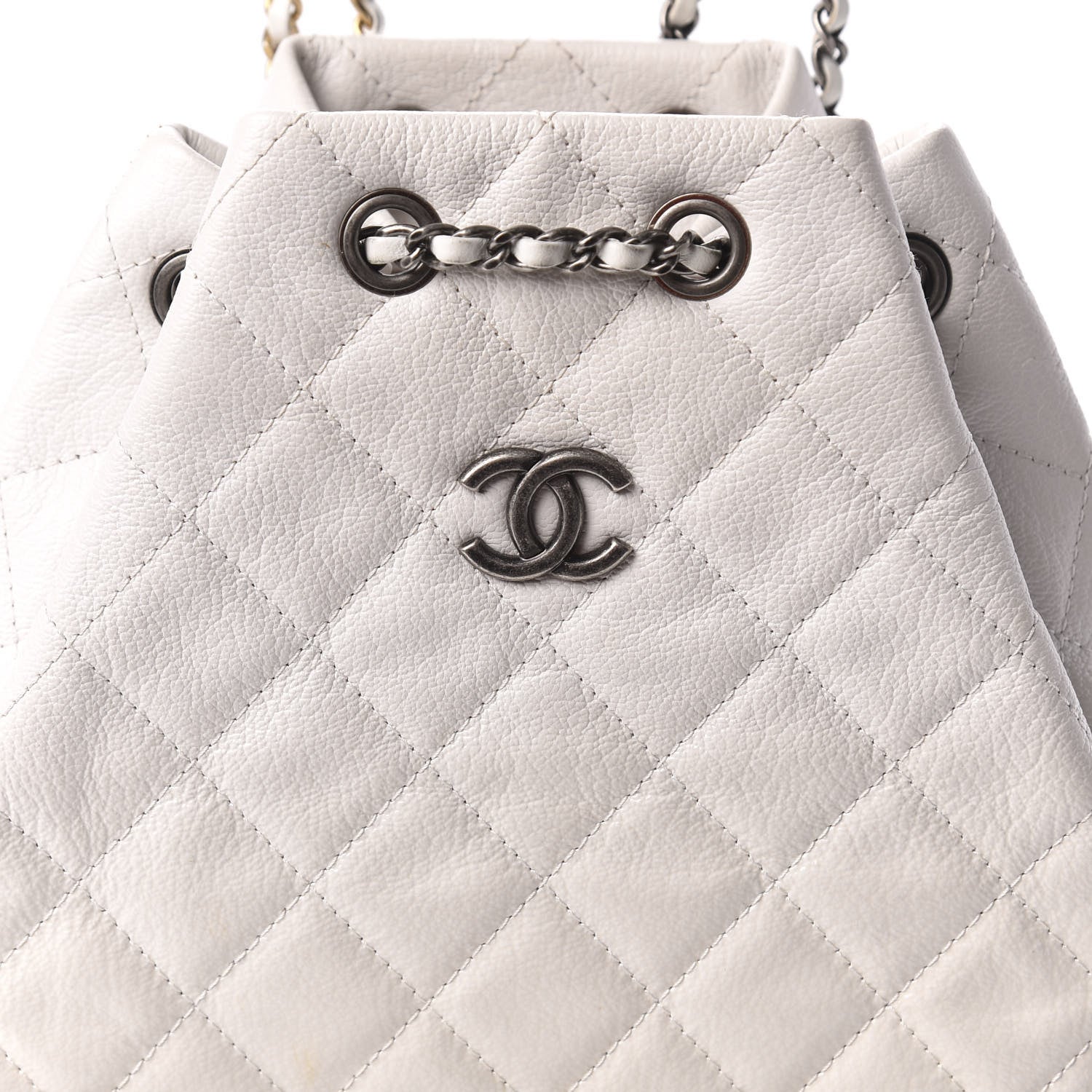 Chanel Patent Goatskin Quilted Small Gabrielle Backpack White 9 of 9