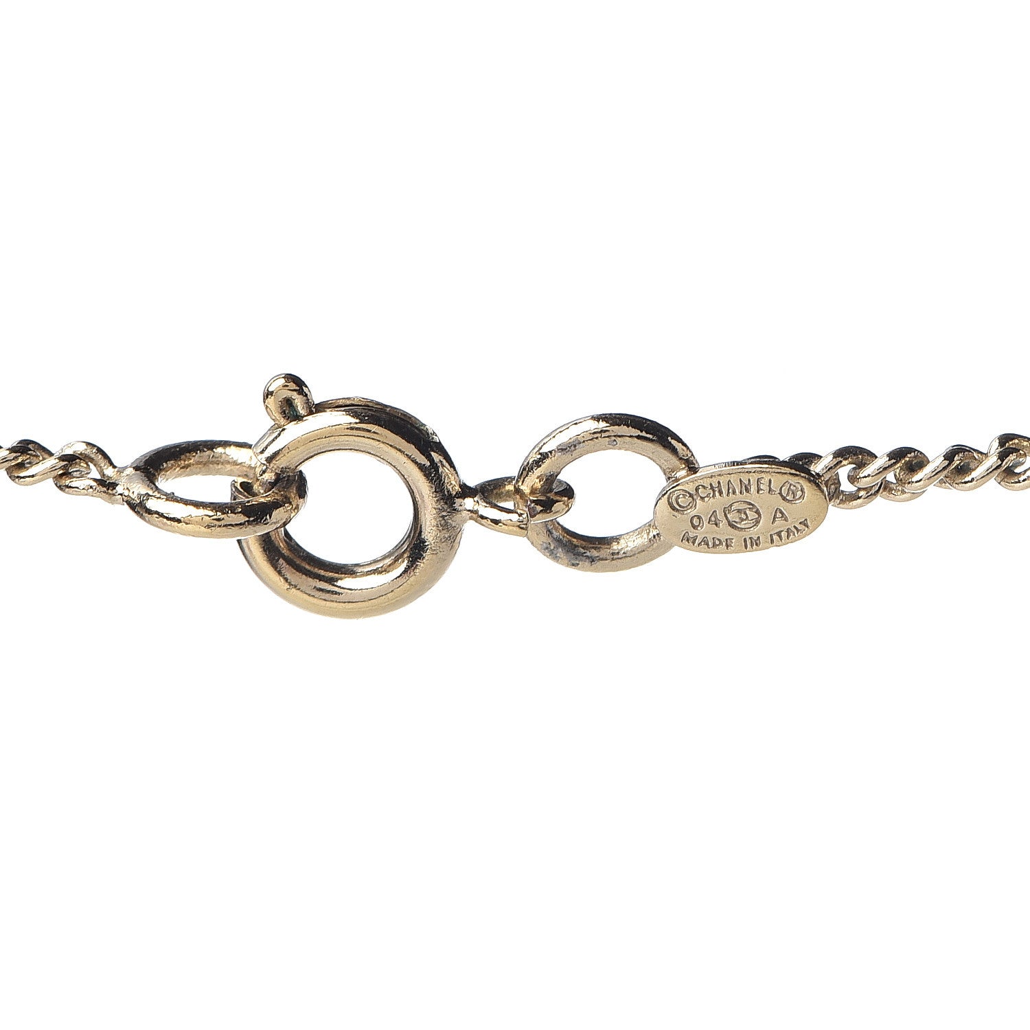 Chanel Crystal CC Necklace Gold Multicolor 3 of 3