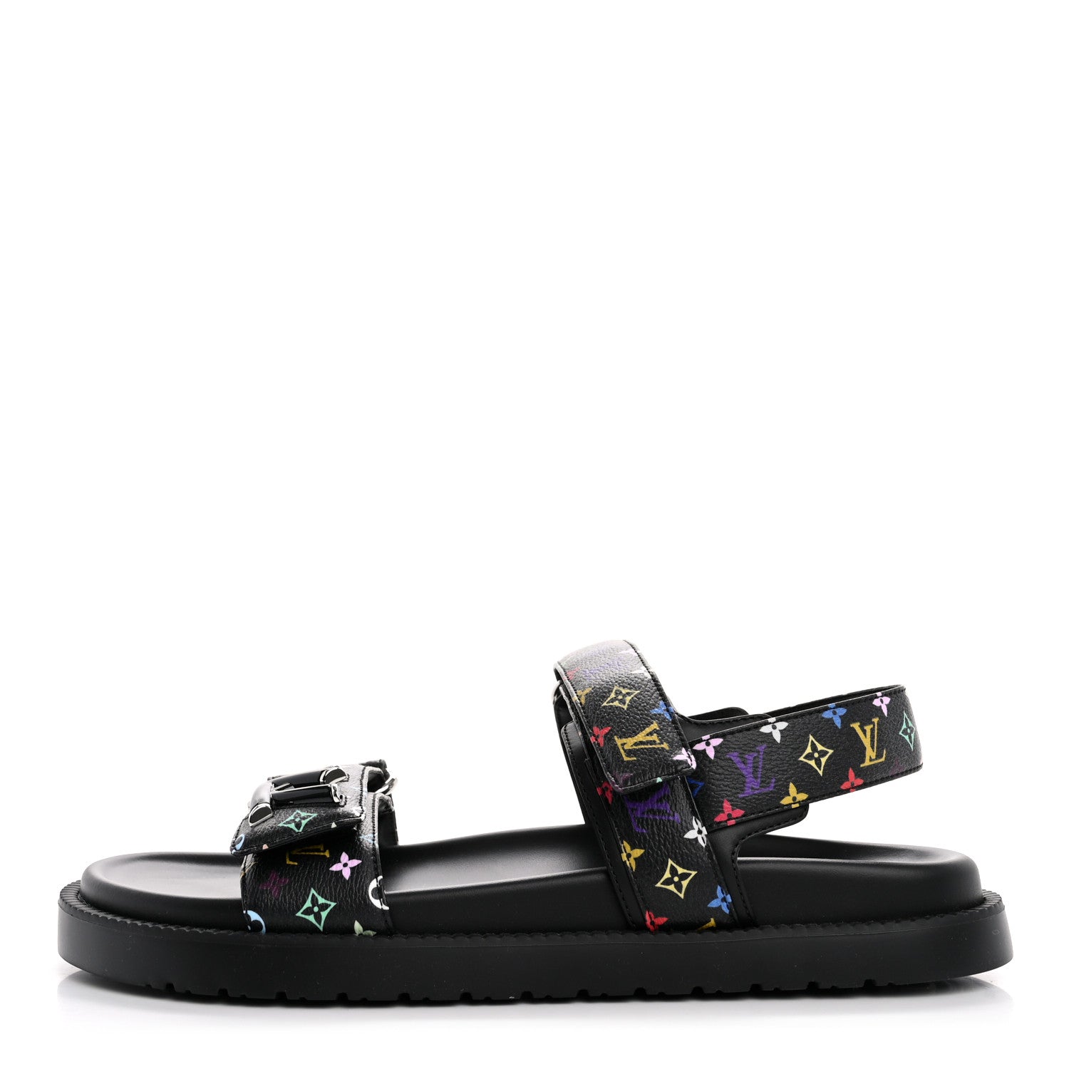 Louis Vuitton LV X TM Monogram Multicolor Sunset Flat Sandals 40 Black 1 of 11