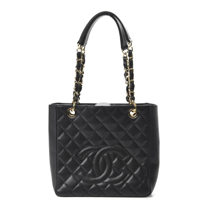 Chanel Caviar Quilted Petit Shopping Tote PST Black 1 of 10