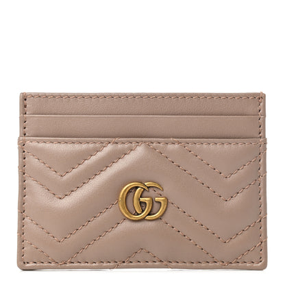 Gucci Calfskin Matelasse GG Marmont Card Holder Porcelain Rose 1 of 6