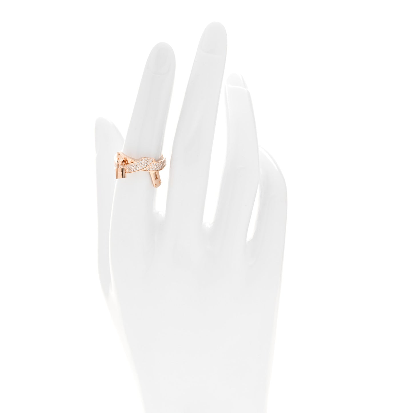 18K Rose Gold Diamond Kelly Gavroche Ring 53 6.5