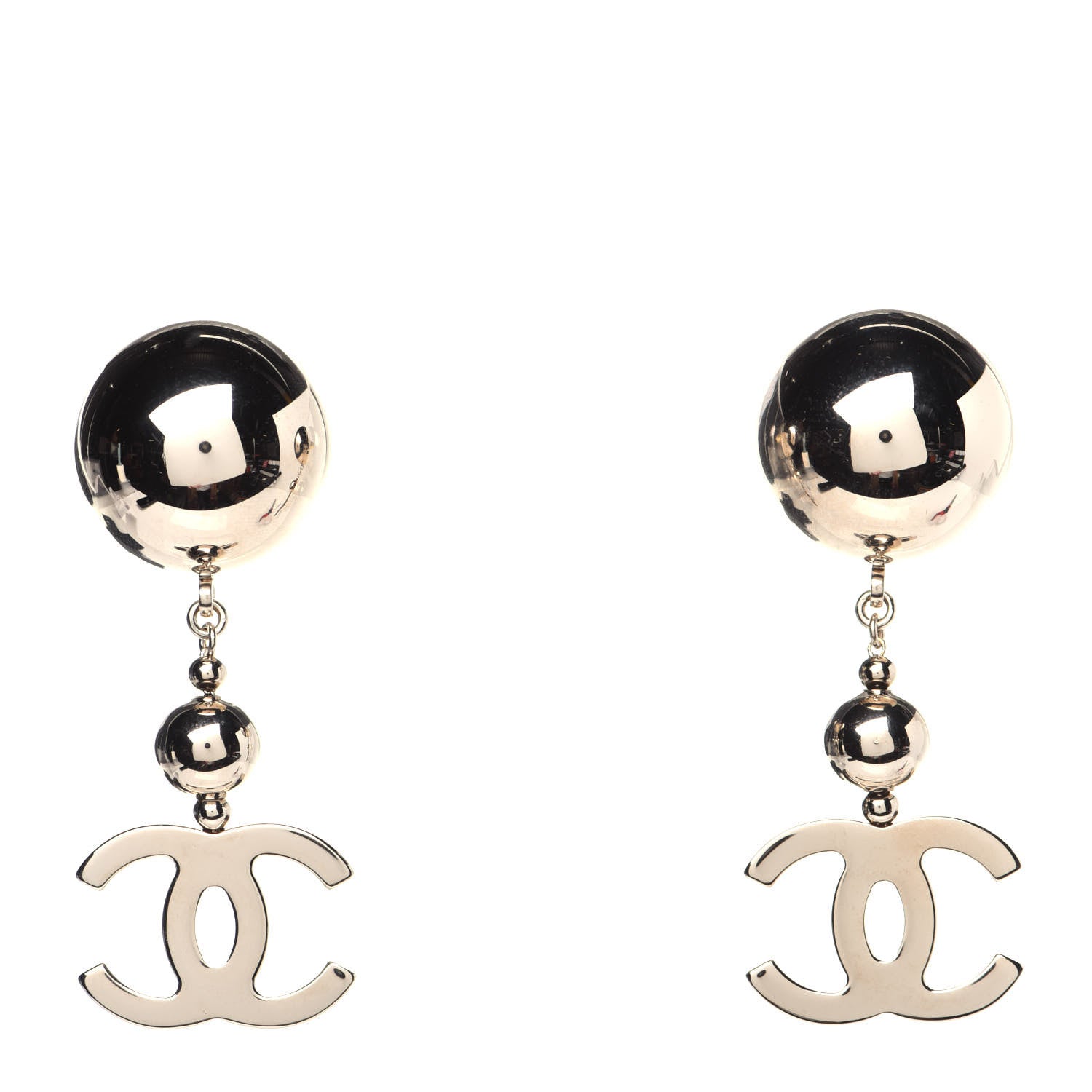 Chanel Metal CC Drop Earrings Gold 1 of 6