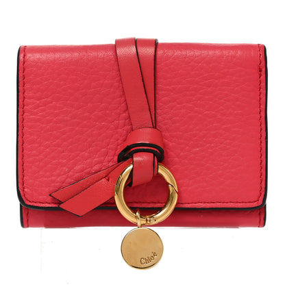 Chloe Grained Calfskin Alphabet Mini Trifold Wallet Crimson Pink 1 of 7