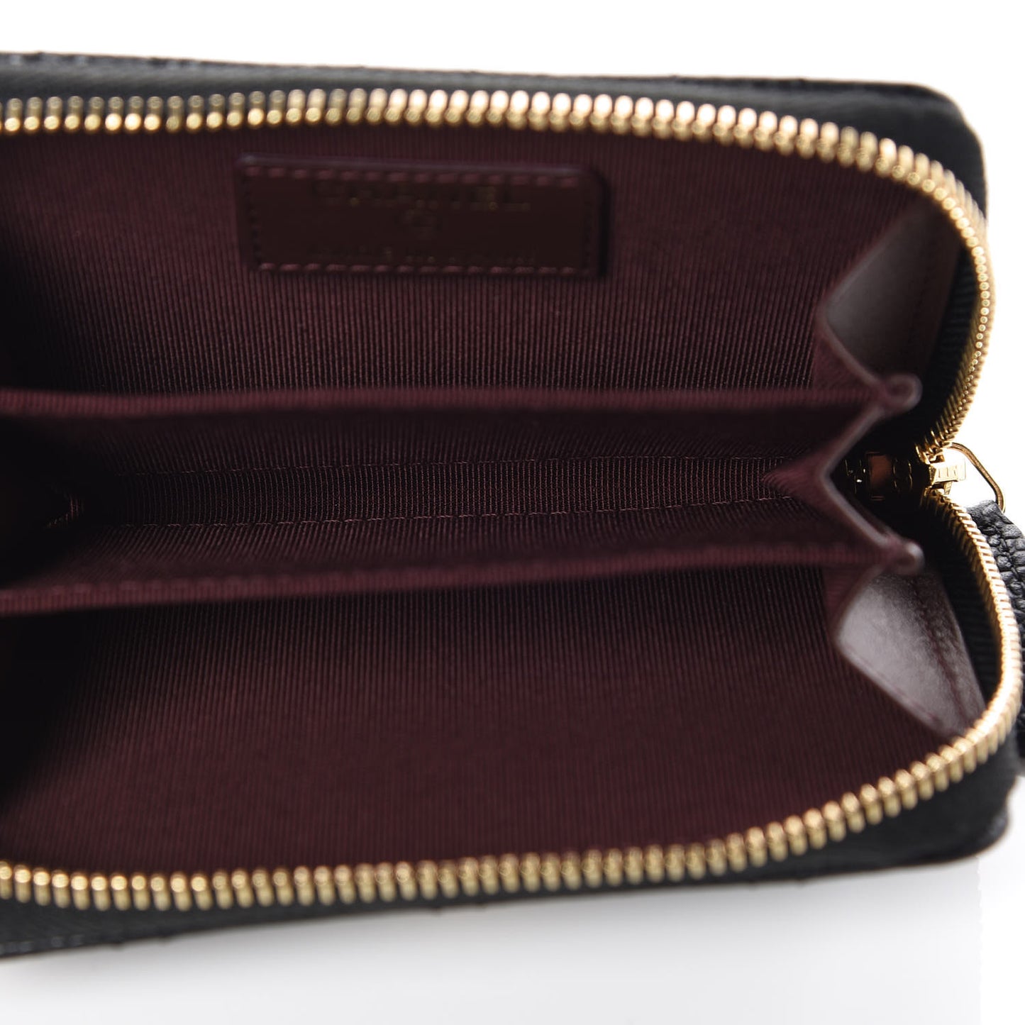 Caviar Quilted Zip Coin Purse Black