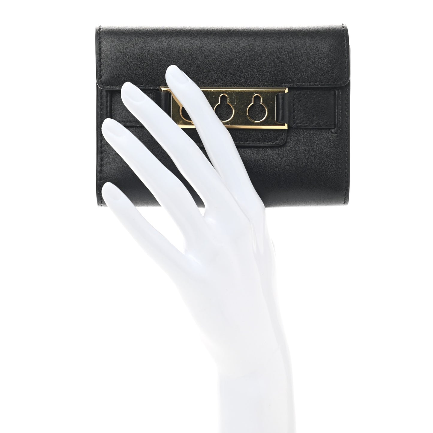 Joy Calfskin Tempête Compact Wallet Black