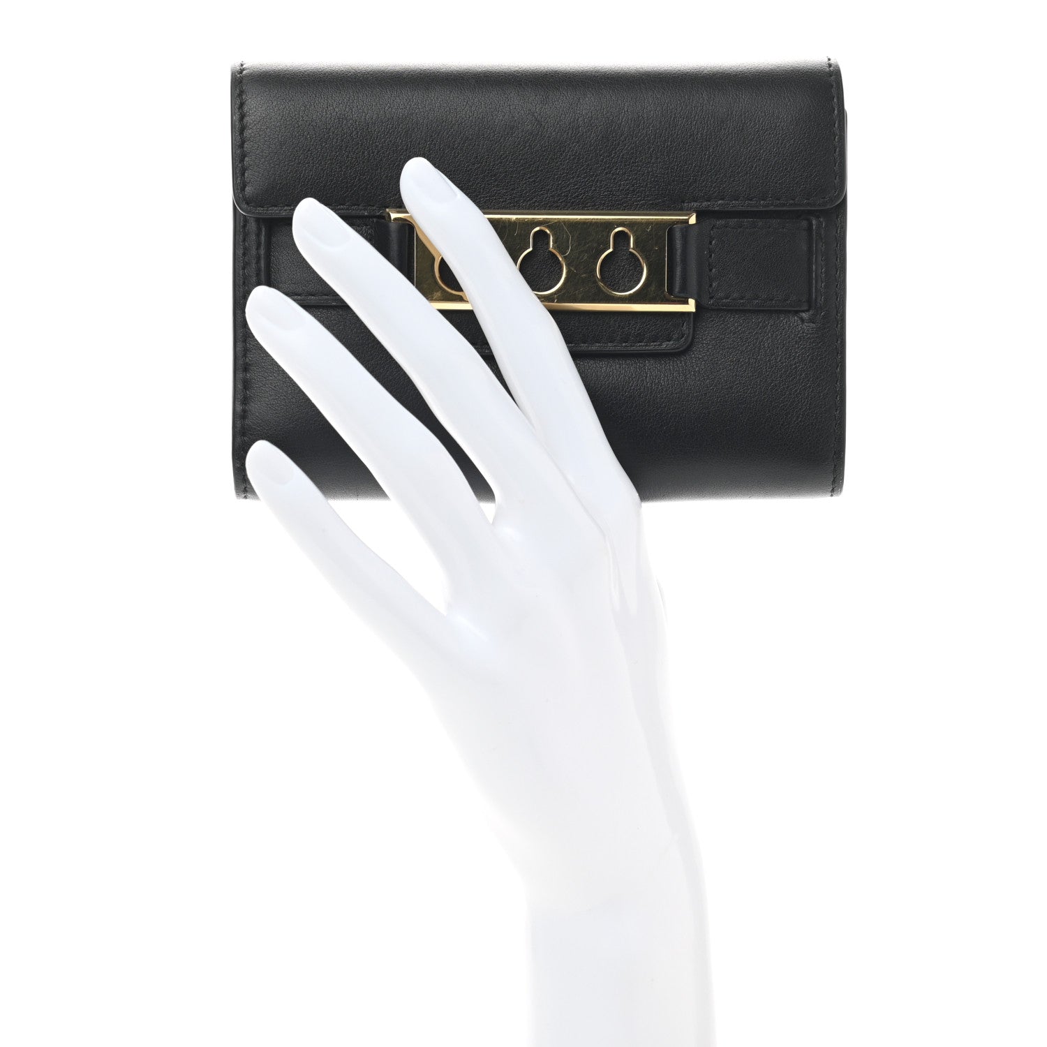 Delvaux Joy Calfskin Tempête Compact Wallet Black 2 of 6