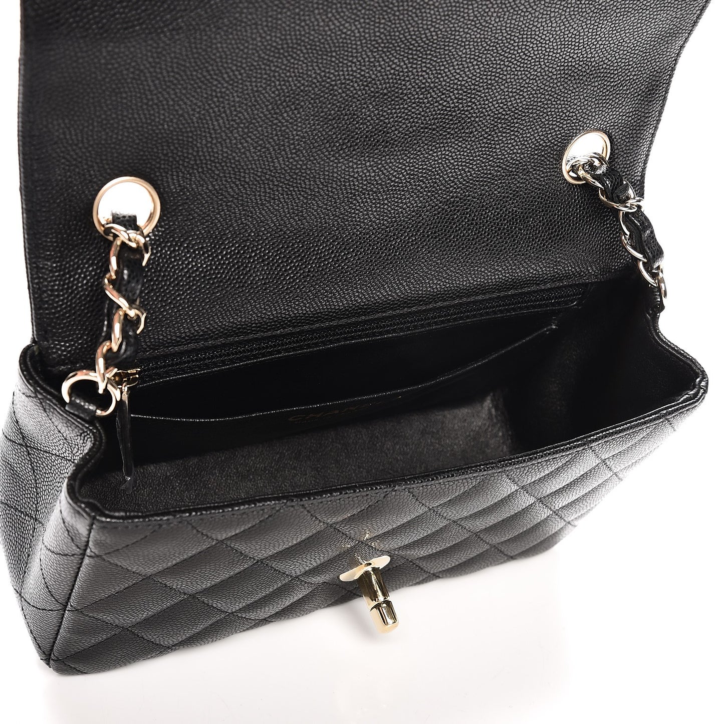 Caviar Quilted Mini Rectangular Flap Black