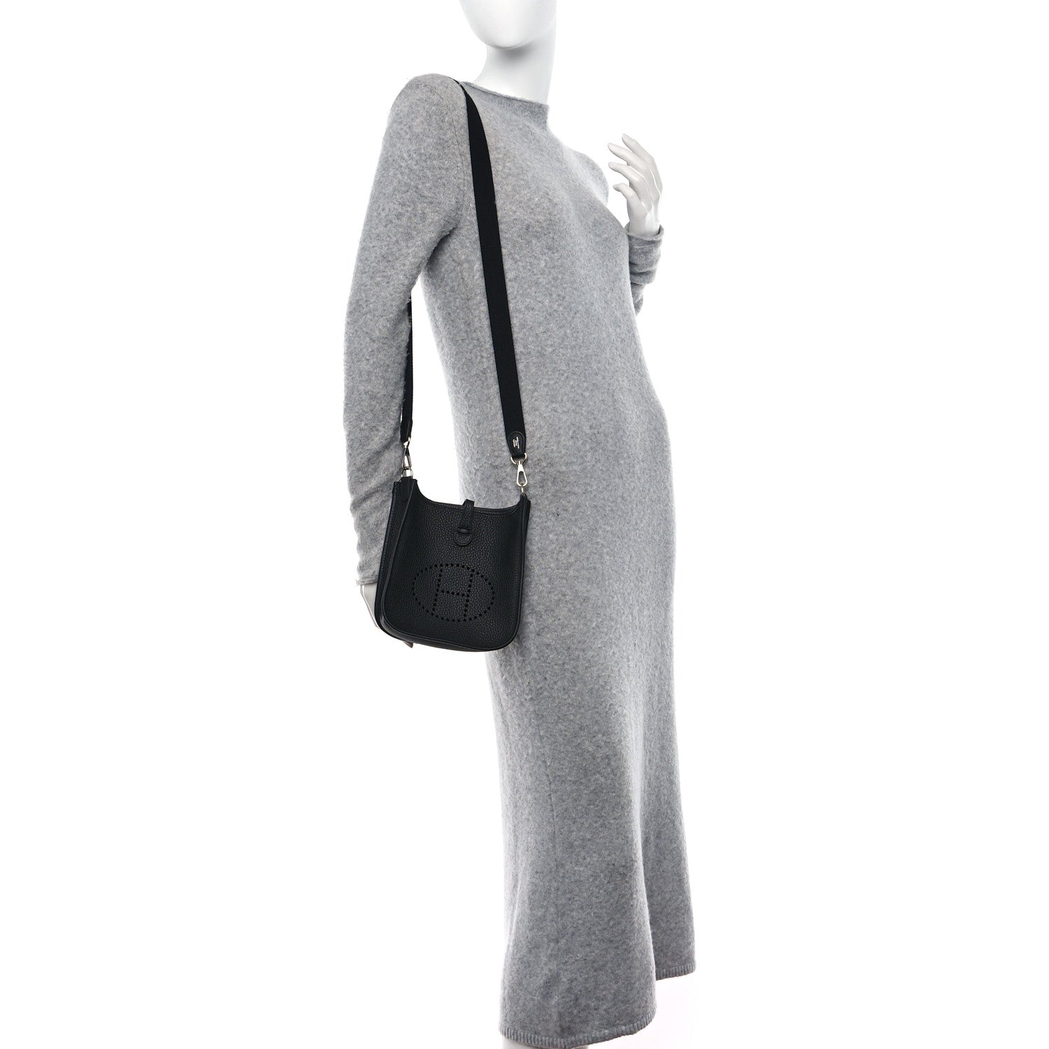 Hermes Taurillon Clemence Evelyne TPM Black 2 of 11