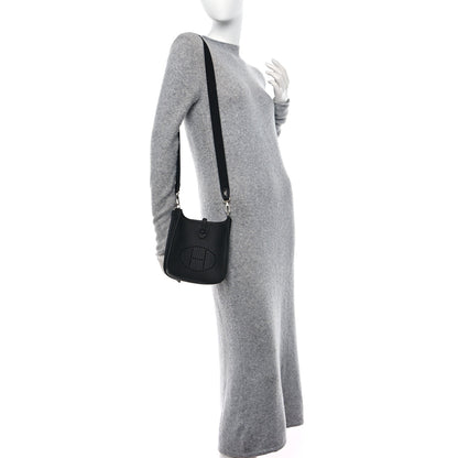 Hermes Taurillon Clemence Evelyne TPM Black 2 of 11