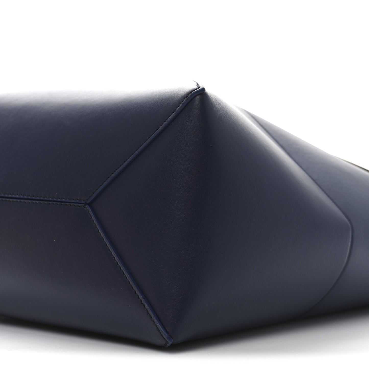 Shiny Calfskin Medium Puzzle Fold Tote Olive Abyss Blue