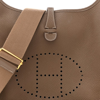 Hermes Taurillon Clemence Evelyne III PM Etoupe 8 of 14