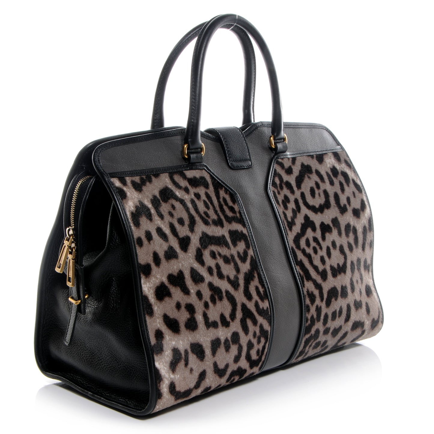Pony Hair Leopard Print Large Cabas Chyc Black