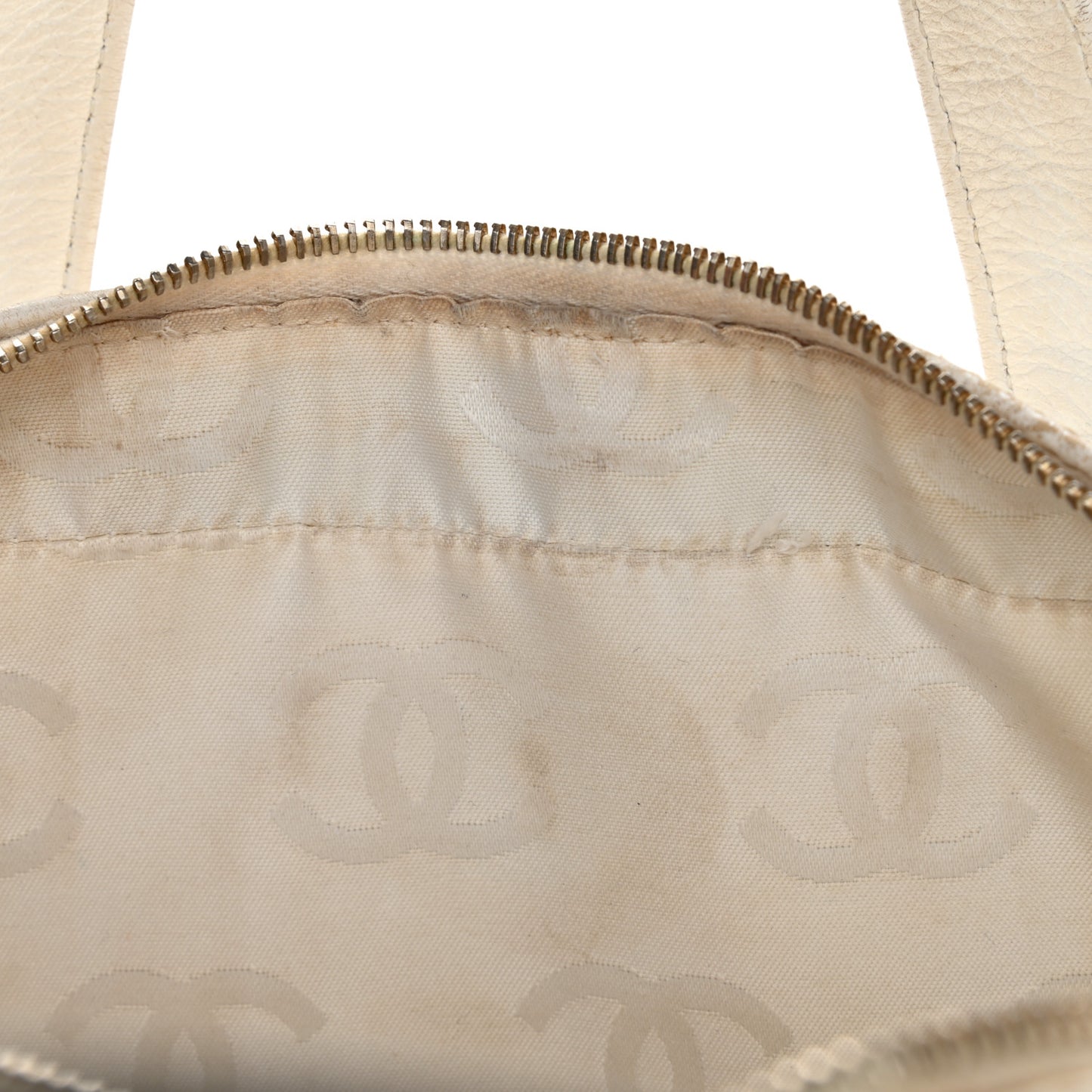 Calfskin Wild Stitch Top Handle Bag White
