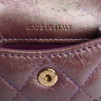 Chanel Iridescent Lambskin Quilted Airpods Pro Case Purple 7 of 16