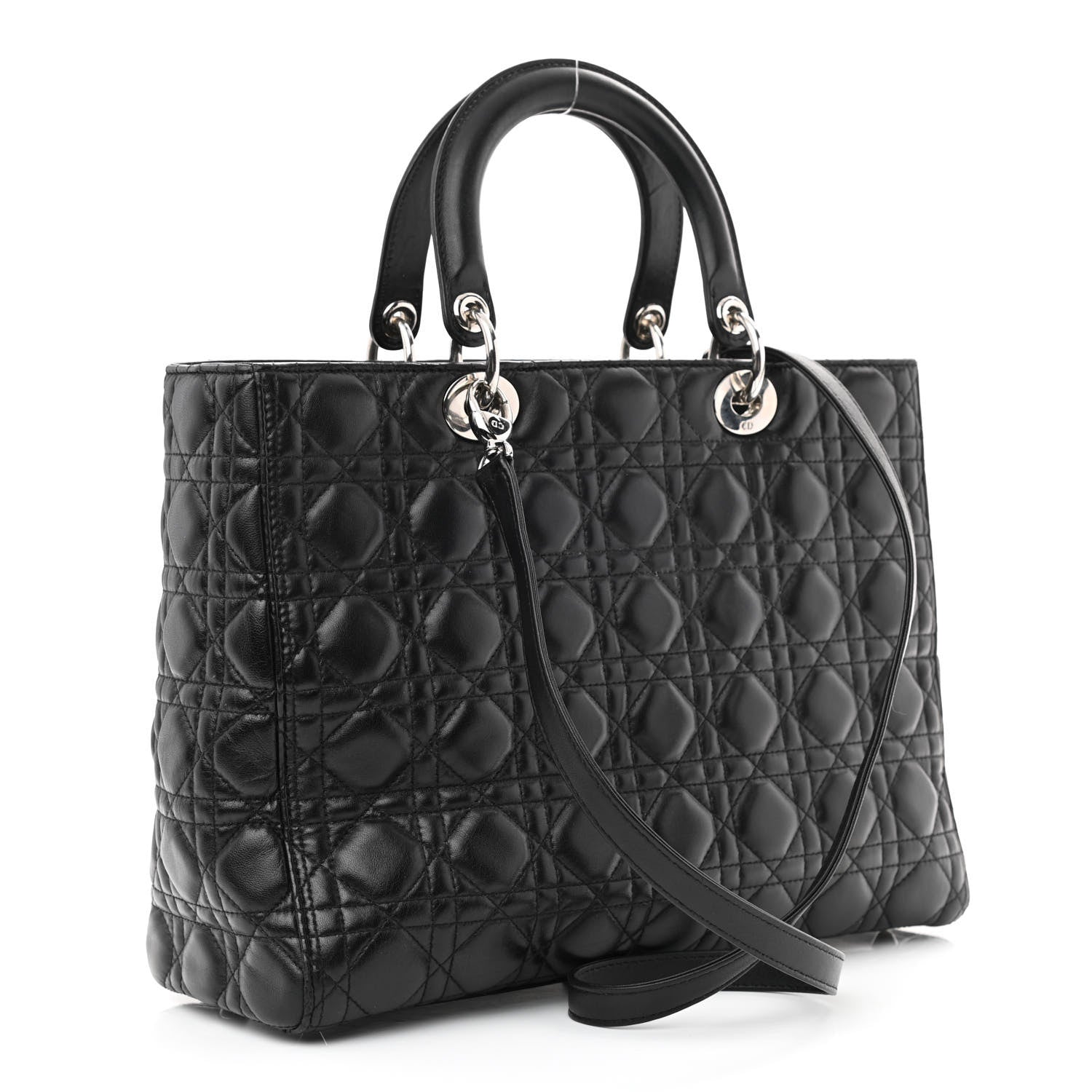 Christian Dior Lambskin Cannage Large Lady Dior Black 3 of 14