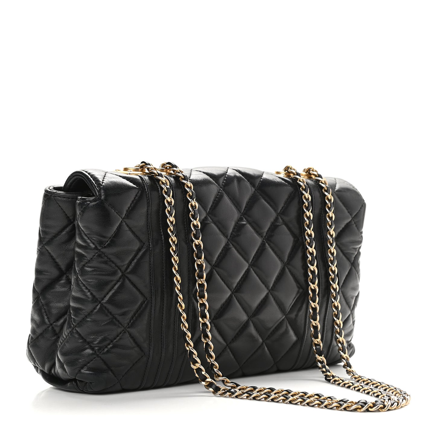 Lambskin Quilted Camera Case Black
