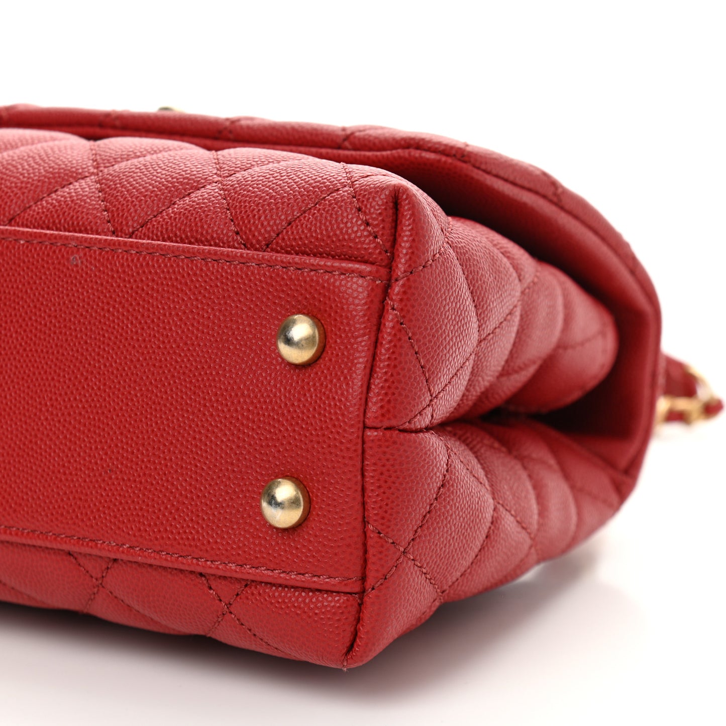 Caviar Quilted Mini Coco Handle Flap Red