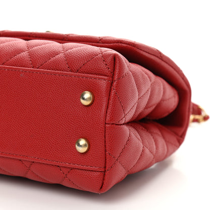 Chanel Caviar Quilted Mini Coco Handle Flap Red 10 of 10