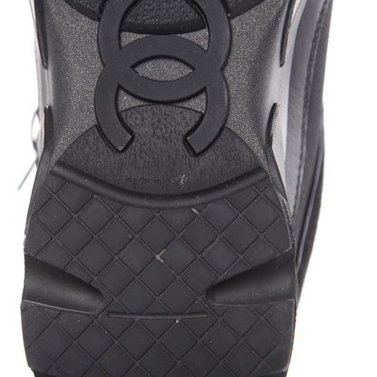 Chanel Toile Suede Calfskin CC Sneakers 39 Black 6 of 11