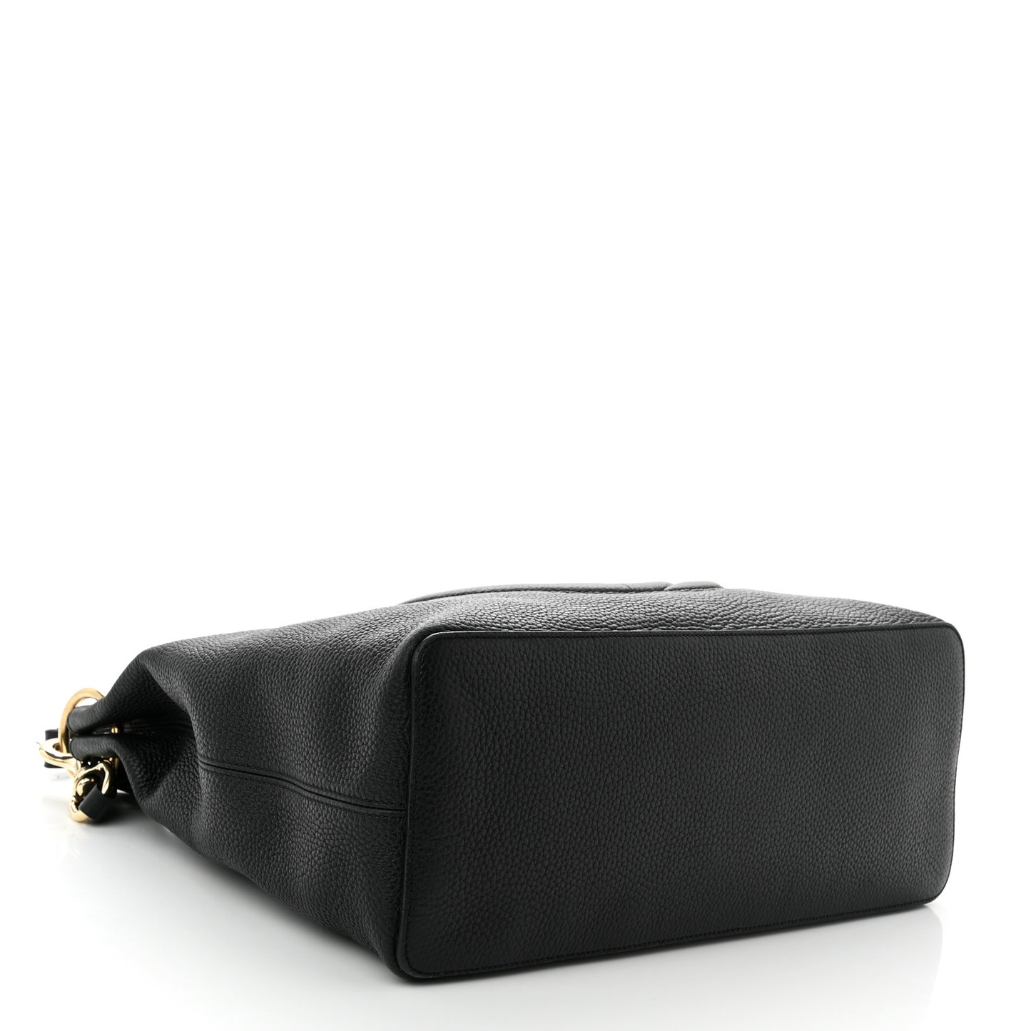 Pebbled Calfskin Large Soho Hobo Black